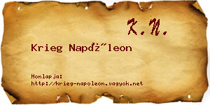 Krieg Napóleon névjegykártya